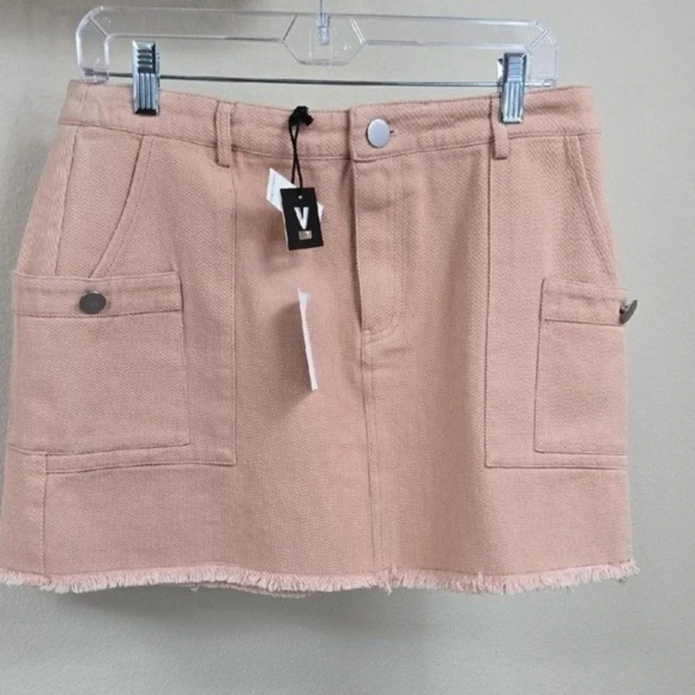 Very J Blush Pink Utility Mini Skirt with Pockets NWT Size L - Picture 2 of 7